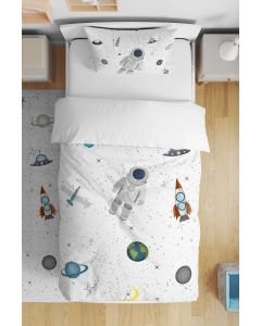 Posteljina za decu Set navlaka 140x200cm jastučnica 50x70cm - Astronauti - U-029