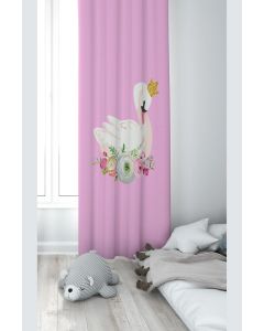 Dekorativna zavesa Draper za dečiju sobu - Set 2 kom 70x240 cm - Labud roze - P-328