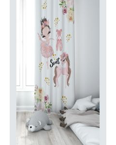 Dekorativna zavesa Draper za dečiju sobu - Set 2 kom 70x240 cm - Prinzeca i Unicorn - P-349